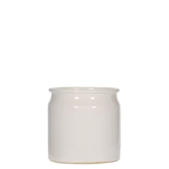 Vaso in gres da 160 ml, ceramica, bianco, bocca: sughero