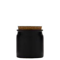 Vaso in gres da 160 ml, ceramica, nero, bocca: sughero