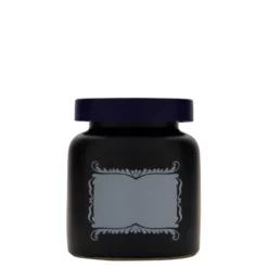 Vaso in gres da 270 ml, motivo: campo etichetta, ceramica, nero, bocca: coperchio a calotta
