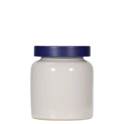 Vaso in gres porcellanato da 270 ml, ceramica, bianco, bocca: coperchio a calotta