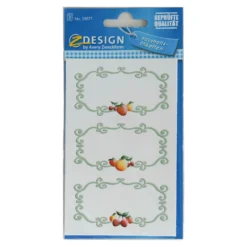 Zweckform Etichette 'Cornice Frutta', rettangolari, carta, multicolore