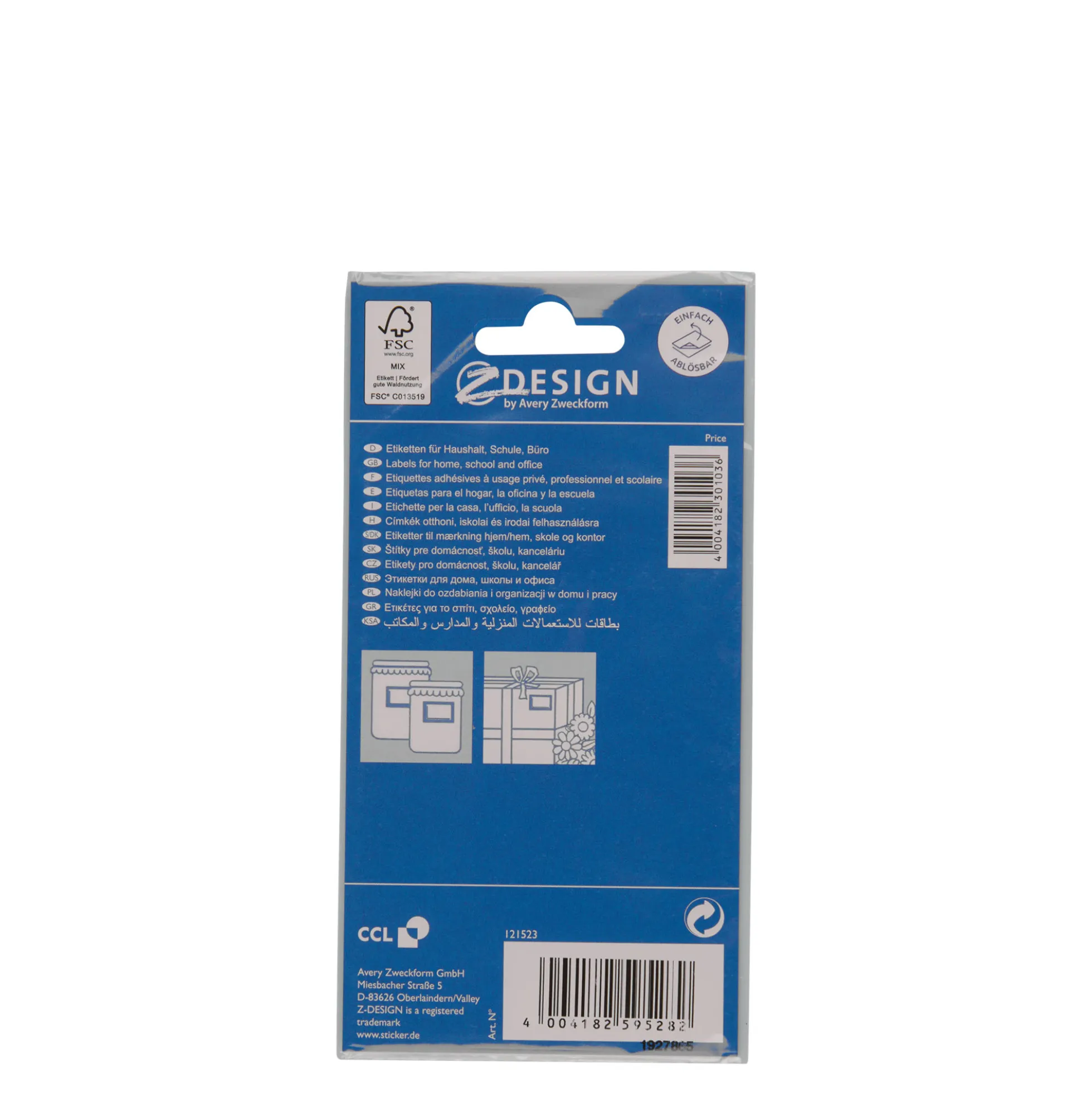 Zweckform Etichette 'Cornice Blu', rettangolari, carta, bianco-blu