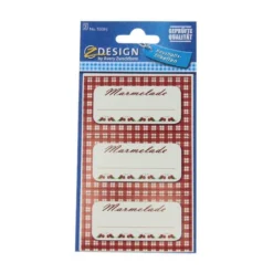 Zweckform Etichette 'Marmellata a quadretti', rettangolari, carta, rosse